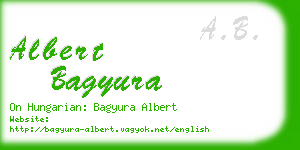 albert bagyura business card